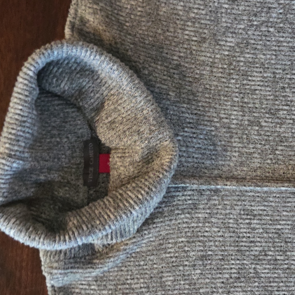 Vince Camuto Gray Ribbed Mock Neck Sweater Women’s S - Picture 1 of 5